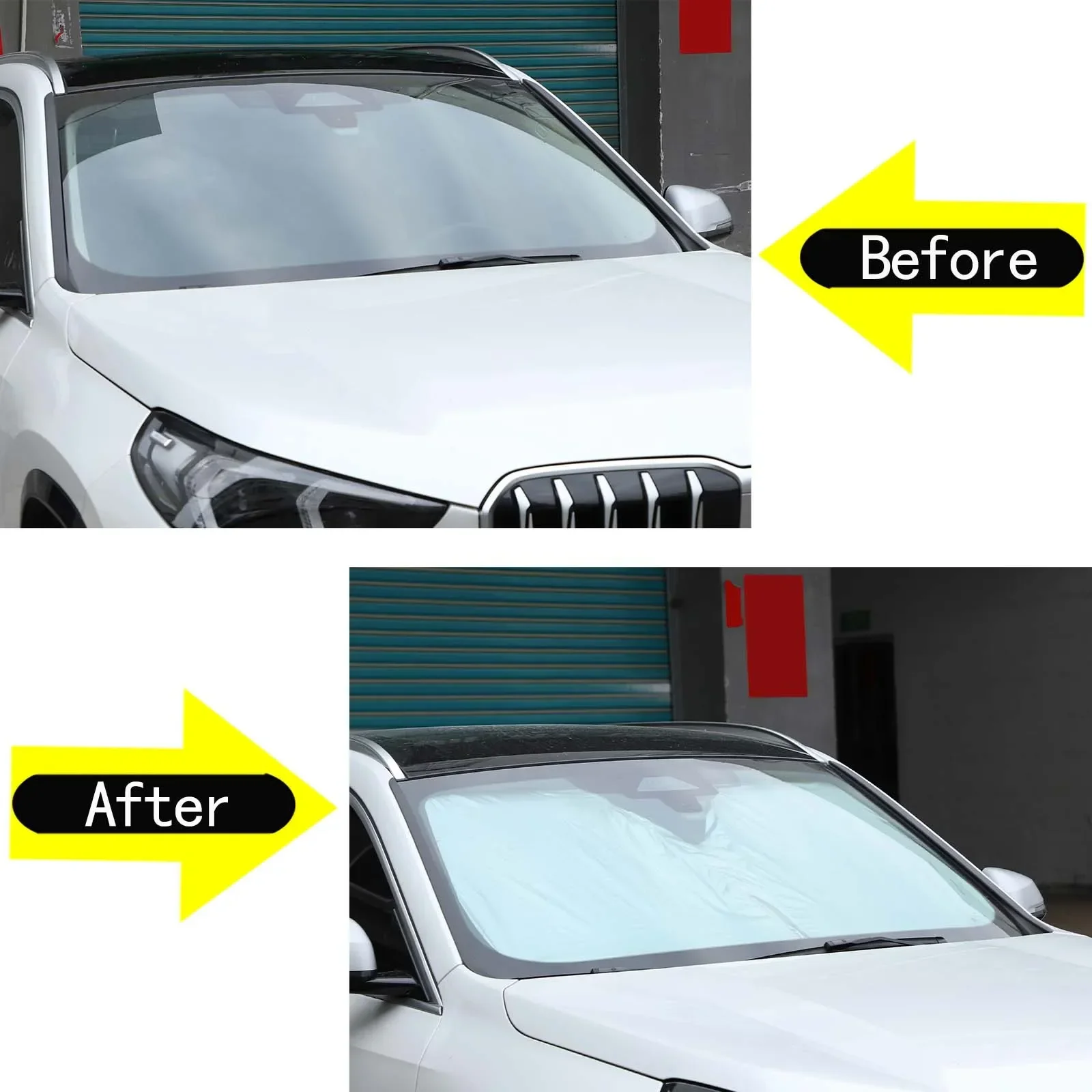 For BMW X1 U11 2023-2025 Foldable Sun Umbrella Front Windshield Sun Shade Umbrella Portable Anti-UV Interior Car Accessories