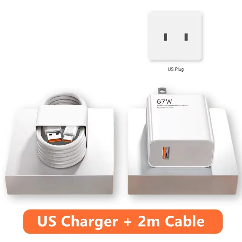 67W USB-snellader voor Xiaomi 14 13 12 11 10 Ultra Redmi Note 12T 13 Pro Turbo Quick Charge Type C-kabel Snellaadadapter
