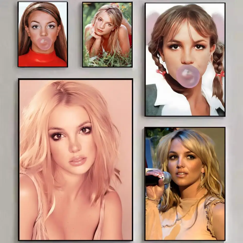 Singer B-Britney Spears Painting Calligraphy Stylized Art Textured Canvas Mural For Bedroom Living Room Interior Wall Decoration