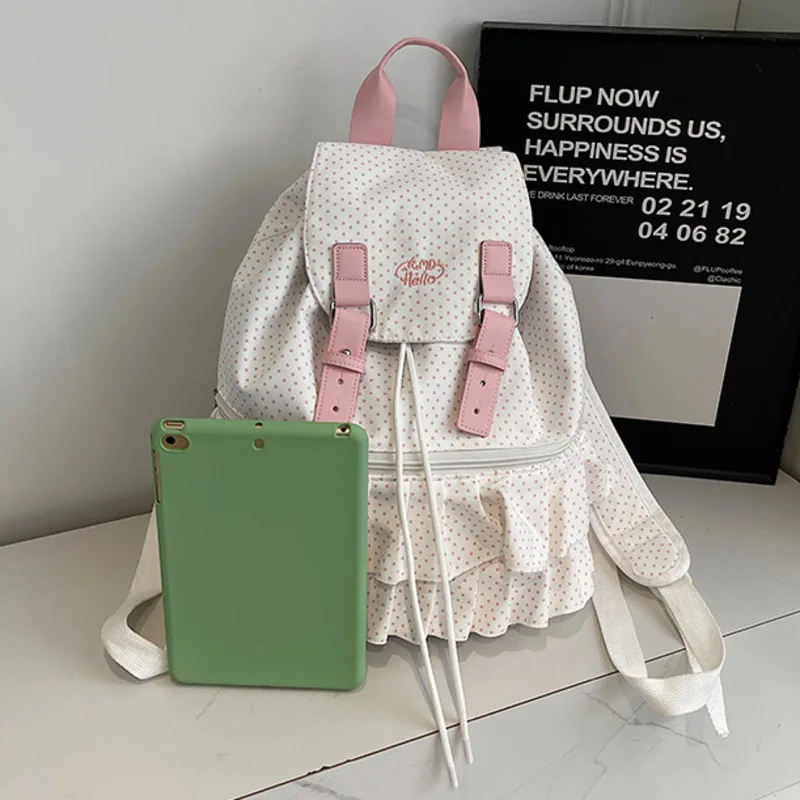 حقيبة ظهر مخططة بنمط بريبي الياباني ذات سعة عالية ومتعددة الاستخدامات حقيبة كتب برباط حقيبة مدرسية كاجوال للطلاب حقيبة ظهر نسائية #4