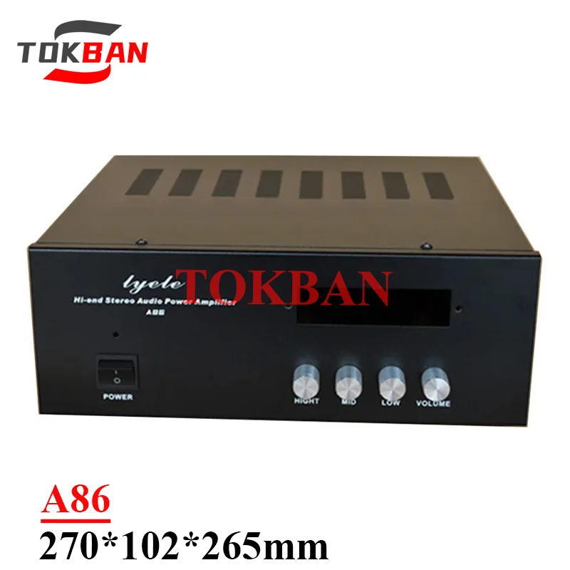 Tokban A86 270*102*265mm Power Amplifier Chassis Enclosure Treble Midrange Bass Adjustment MP3 HIFI Amplifier Audio Shell Case