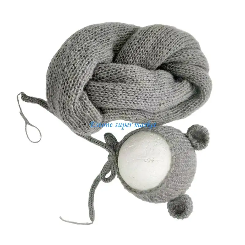 090B Newborns Mohair Wrap & Hat Set Must Get Knit Wrap with Hat Bear themed Outfit