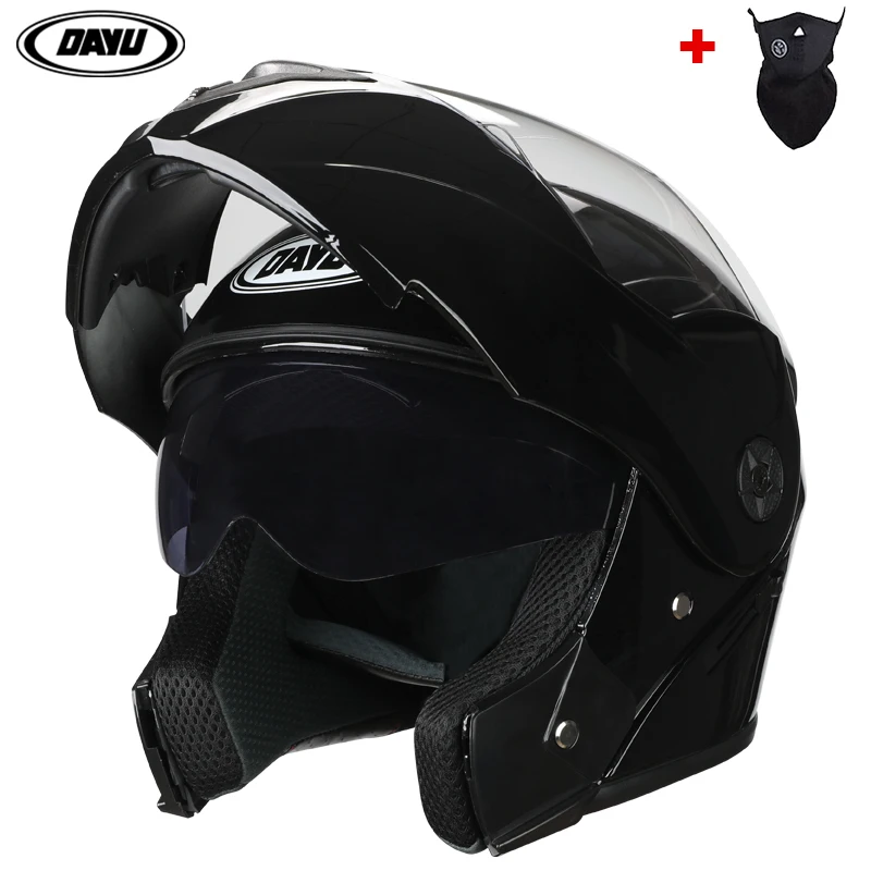 1 Gift Unisex Racing Motobiker Helmets Modular Dual Lens Motorcycle Helmet Full Face Safe Helmet Flip Up Cascos Para Moto