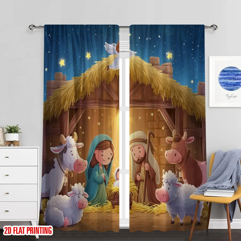 2 قطعة 2D الطباعة المسطحة عيد القديس باتريك المشهد الستار ضوء النجوم الأسرة المقدسة النسيج دون الكهرباء عطلة احتفالية الكمال