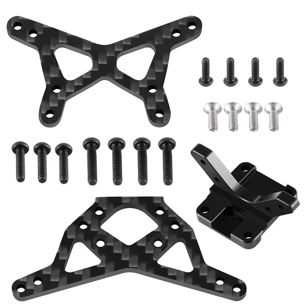 YEAHRUN Carbon Fiber + Alu Alloy Front / Rear Shock Mount Bracket for Losi 1/16 Mini-B 2WD Buggy RC Model Truck Upgrade Parts
