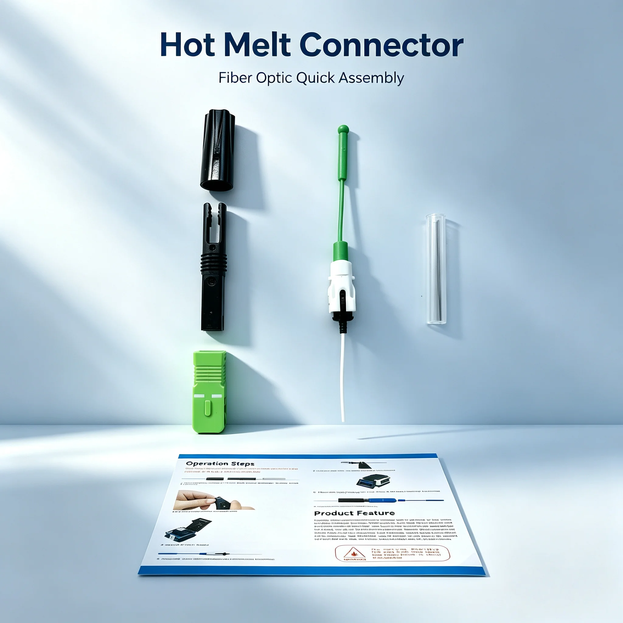 FTTH SC APC Fiber Hot-melt Quick Connector Optical Fiber Fusion FTTH Fast Adapter SC/UPC SC Splice On Connector Hot Connection