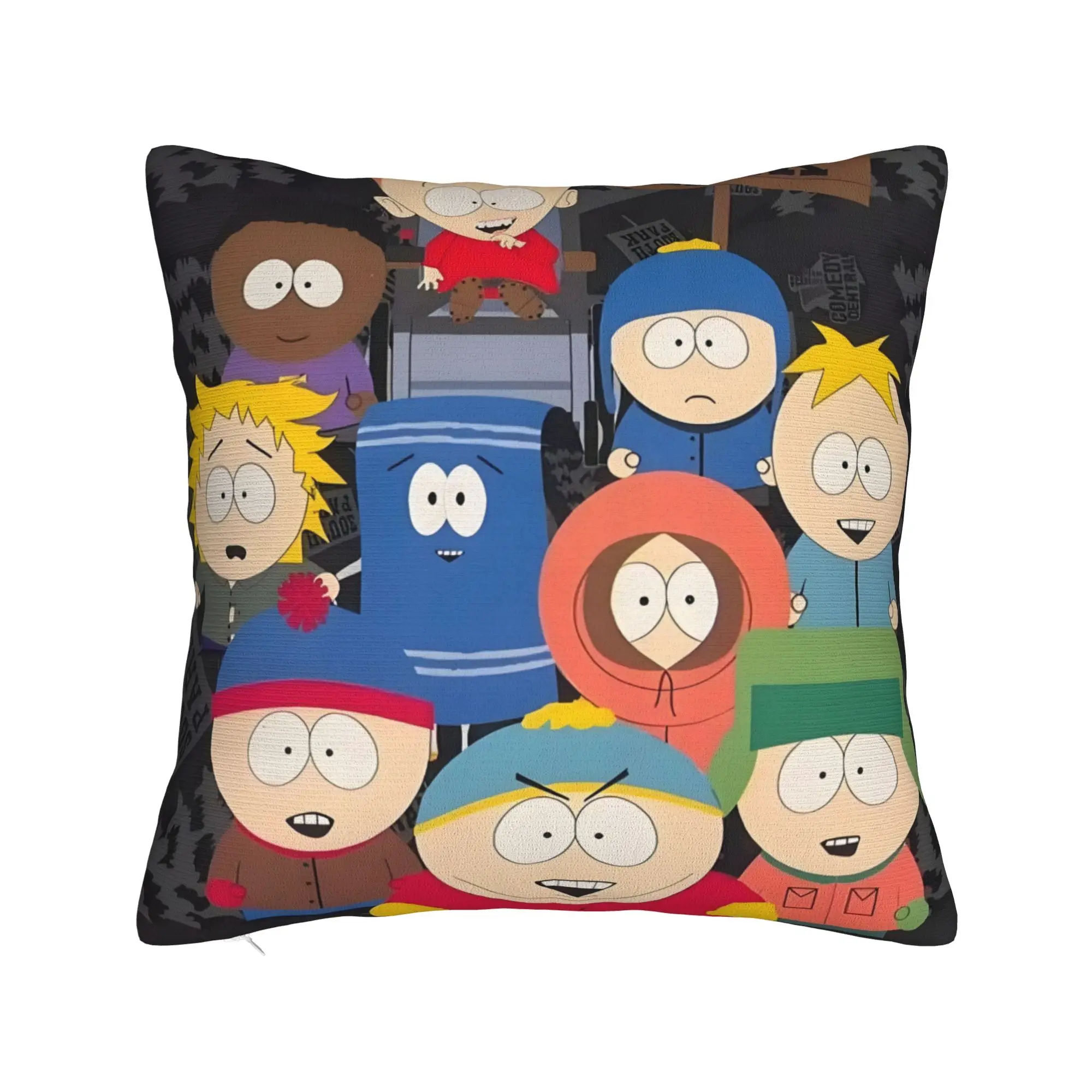 Comedy South Parks Squad Pillow Living Room Decoration Luxury Animation Cushion Decoration Salon Square Pillowcase