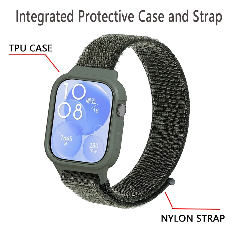 화웨이 워치 핏 3 스트랩 액세서리 케이스, 나일론 루프 교체 벨트, 손목 밴드, 스포츠 팔찌, 화웨이 워치 핏 3 커버