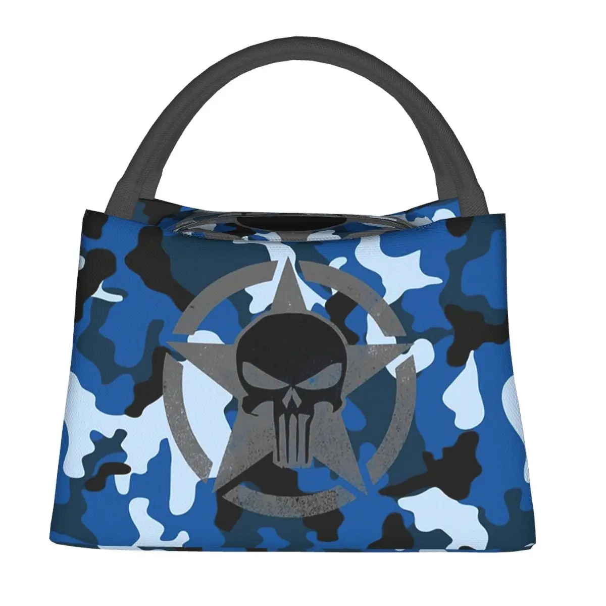 Military Tactical Skull Star Lunch Bags Insulated Bento Box Waterproof Lunch Tote Picnic Bags Thermal Bag for Woman Girl School