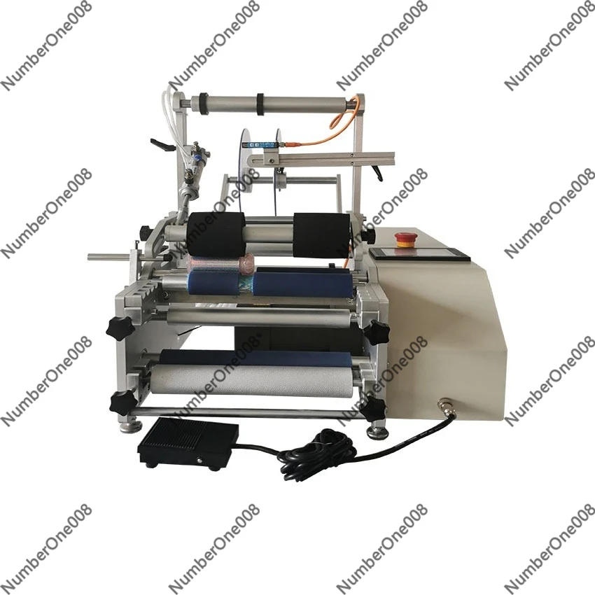 Round Bottle Front Back Labeling Machine, Self Adhesive Label Applicator for Glass Wine Plastic Water Bottles 30-160 ppm