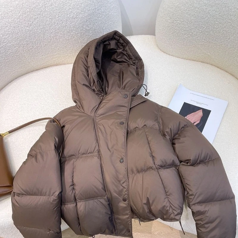 

2026-летние красивые модные куртки с капюшоном цвета питайи на хлопковой подкладке, короткие куртки, женские осенние и зимние модные куртки