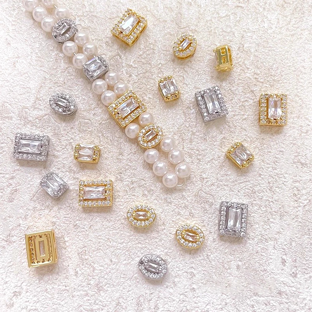 

Латунь с покрытием из настоящего золота, квадратные геометрические пористые циркониевые бусины-разделители, сделай сам, модные ювелирные аксессуары, материалы