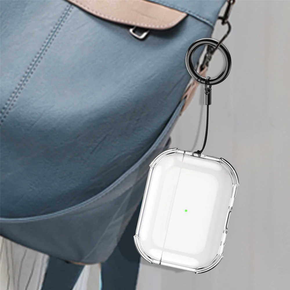 Transparente Hülle für AirPods 4 3 2 1, Business-Kopfhörerhüllen für Apple AirPods Pro 1. und 2. Generation, Schutzhülle mit Haken – Detail 8