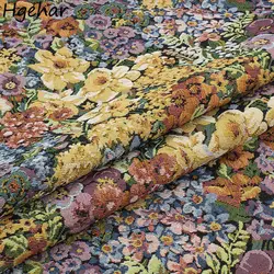 Vintage Oil Painting Floral Fabric Clothing Fabrics Handmade DIY Accessories Needlework Apparel Sewing Dress Jacquard Materials