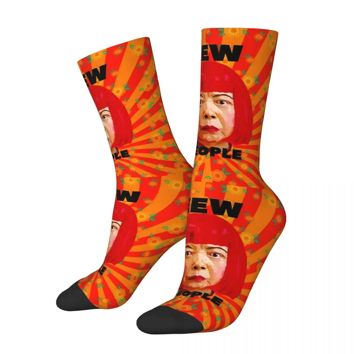 

Men Eew People Humor Socks Soft Fashion Yayoi Kusama Socks Crazy Merch Middle TubeCrew Socks Little Small Gifts