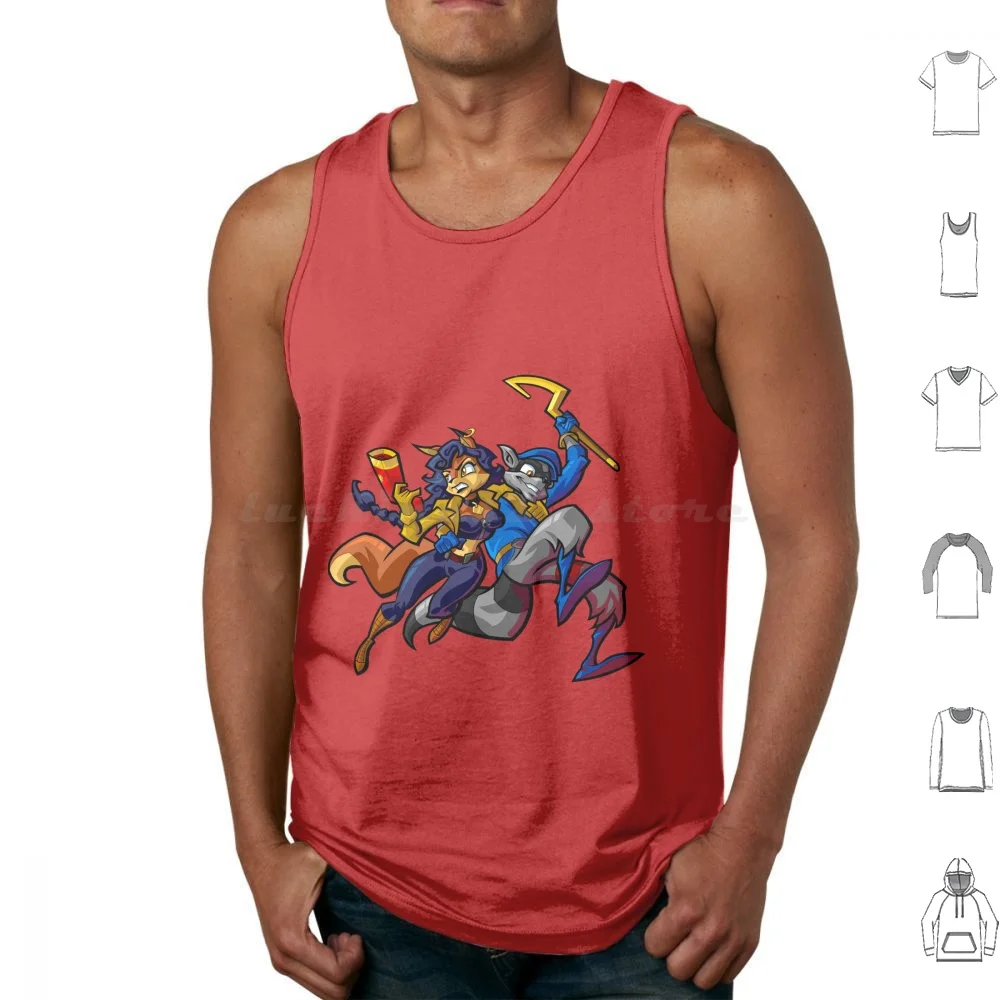 Sly Cooper y Fox Camisetas sin mangas Chaleco sin mangas Sly Cooper Carmelita Fox Inspector