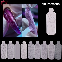 TP 12pcs Flower Dual Form Nail Molds Stickers Reusable Soft French Nail Silicone Pads for Nail Extend Mold Duet System Nail Tool