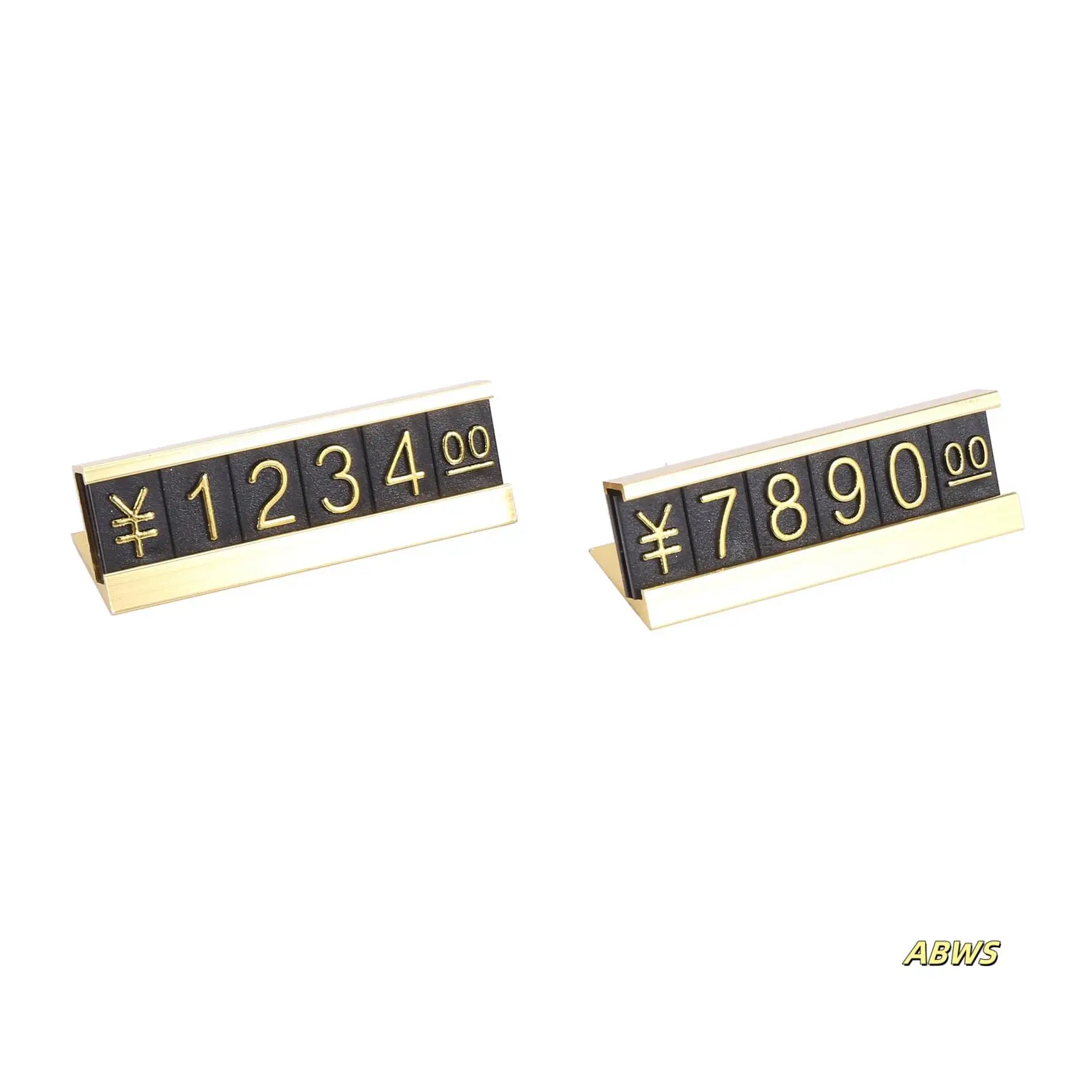 

5X 19 Groups Gold-Tone Metal, Arabic Numerals Together Price Tags