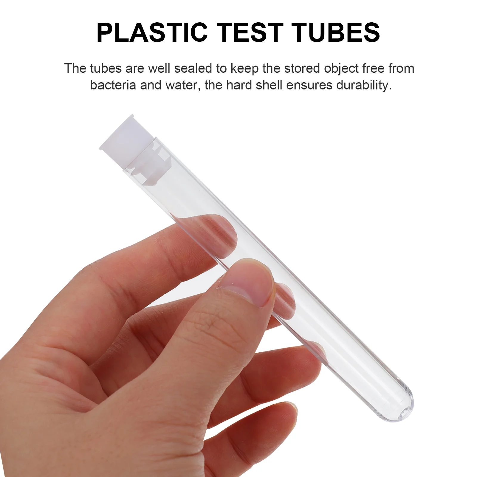 100 Pcs Plastic Test Tube Storage Containers for Tubes Transparent Centrifugal with Rack Food Lids