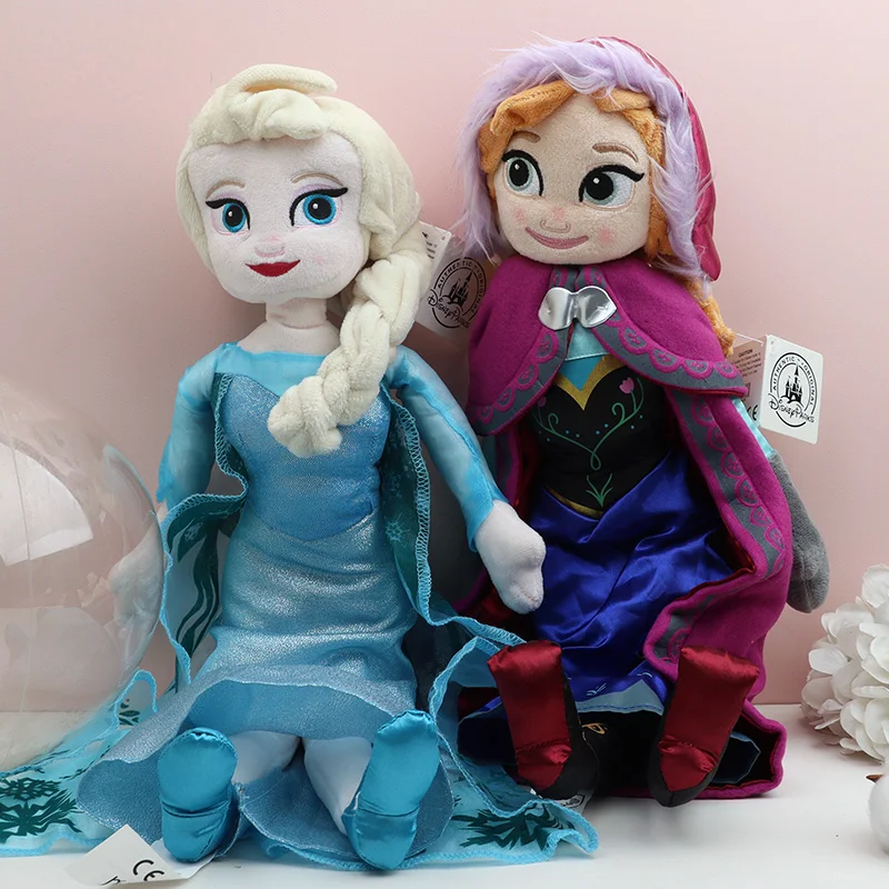 46cm Frozen Elsa And Anna Plushies Princess Plush Kids Toys Kawaii Cotton Soft Stuffed Anime Doll Cute Birthday Gifts For Girls