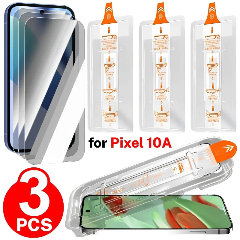 

1-3PCS Auto Alignment Screen Protectors with Easy Installation Kit for Google Pixel 10A Tempered Full Cover Protective Glass