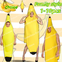 Banana cosplay Halloween Costumes Performance Costume Fruit Banana Costume Performance Parent-Child Costume Party Decorations