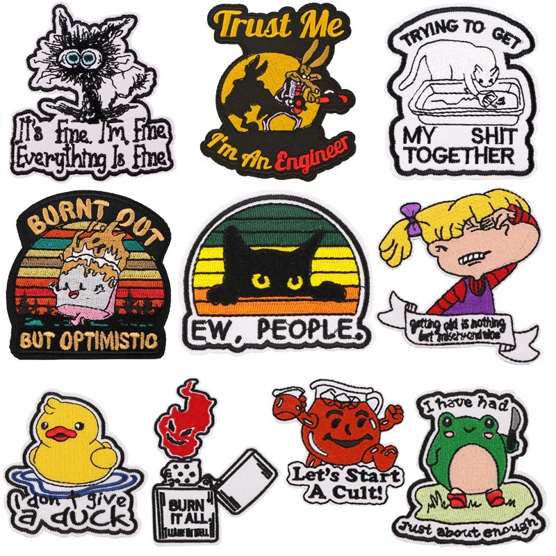 New Ironing Iron Patch Cartoon Naughty Duck Anime Embroidery Cloth Patch Clothing Luggage Accessories Pants Stickers