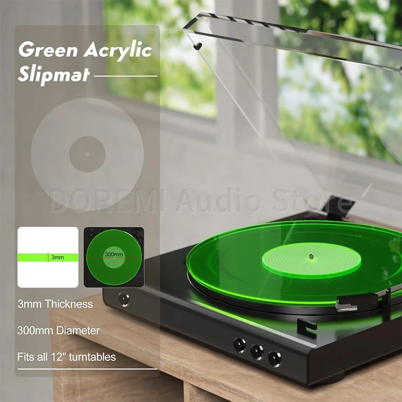 Mata akrylowa pod gramofon 30 cm redukująca statyczne ładunki, kurz i hałas, zamiennik podkładki pod płytę winylową 12 cali. — zdjęcie produktu 5