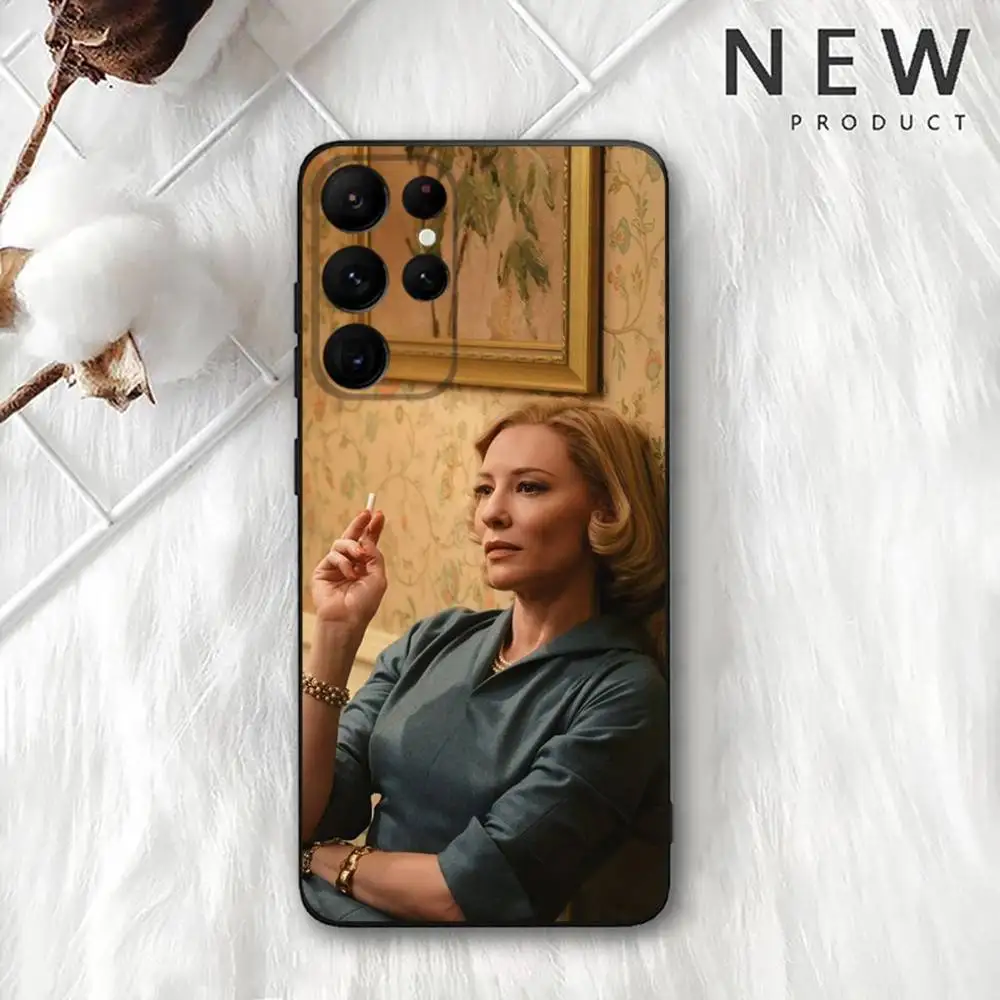 حافظة هاتف كيت بلانشيت لهاتف سامسونج S 25,24,23,22,30,21,10,9,Ultra,Plus,Lite,FE,4,5G حافظة ناعمة سوداء