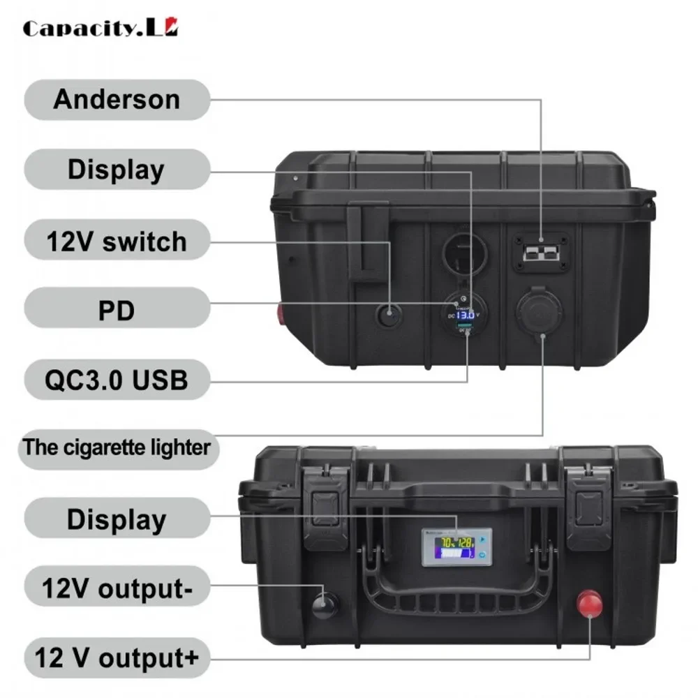 Imagem -04 - Bateria de Backup de Fosfato de Ferro de Lítio Bateria Lifepo4 com pd Usb Bms Barco Solar rv e Anderson 12v 100ah 120ah