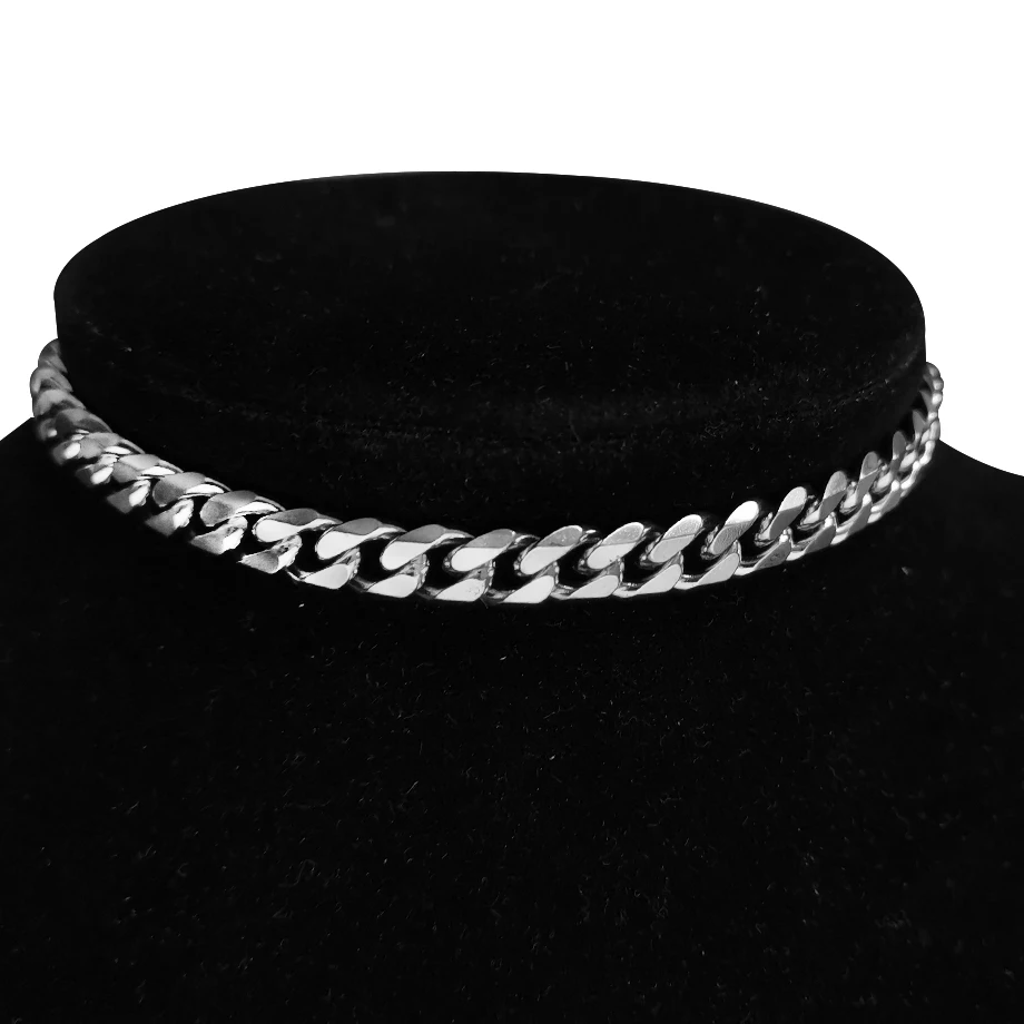 

2025 Punk Stainless Steel Choker Chain Necklace Silver Color Clavicle Short Neck Chain Pendant Necklace For Women Jewelry Gift
