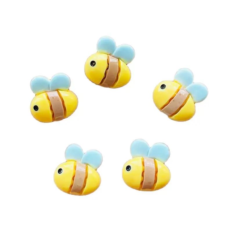 Mini abeja de resina con parte trasera plana, figuritas de piedra, joyería DIY, álbum de recortes de boda, accesorios de manicura, 40 piezas,