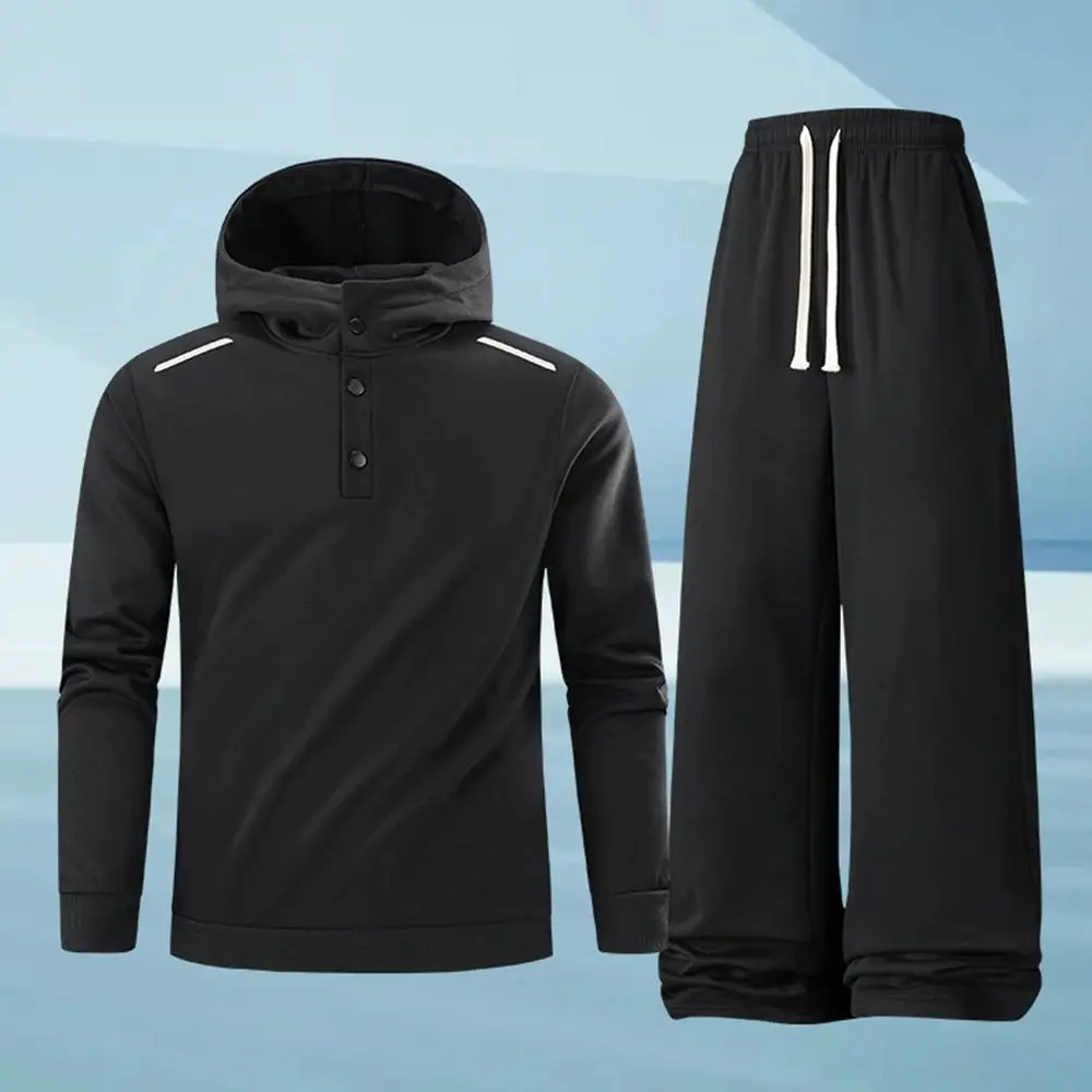 

Комплект спортивного костюма с капюшоном для мужчин/женщин, свободный крой, теплая флисовая подкладка, повседневный спортивный комплект из 2 предметов, спортивные костюмы с брюками для бега