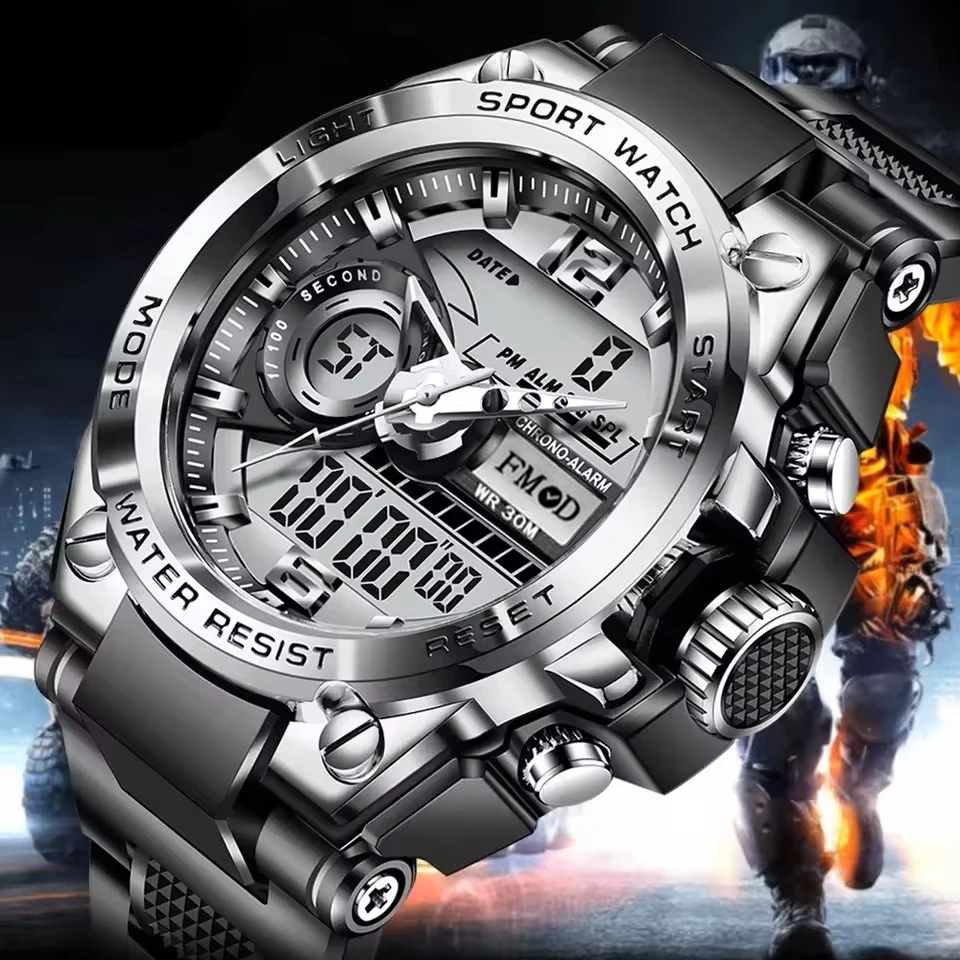 Fashionable Digital Men's Military Watch, Trendy Outdoor Sports Electronic Watch