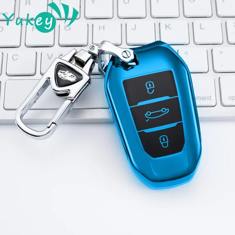 For Peugeot 207 208 3008 206 308 508 2008 407 5008 301 For Citroen C3 C4 C5 Berlingo TPU Key Case Keychain Holder Key Cover