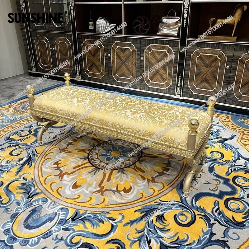 French tailstool European fabric beauty tread embroidered chairX