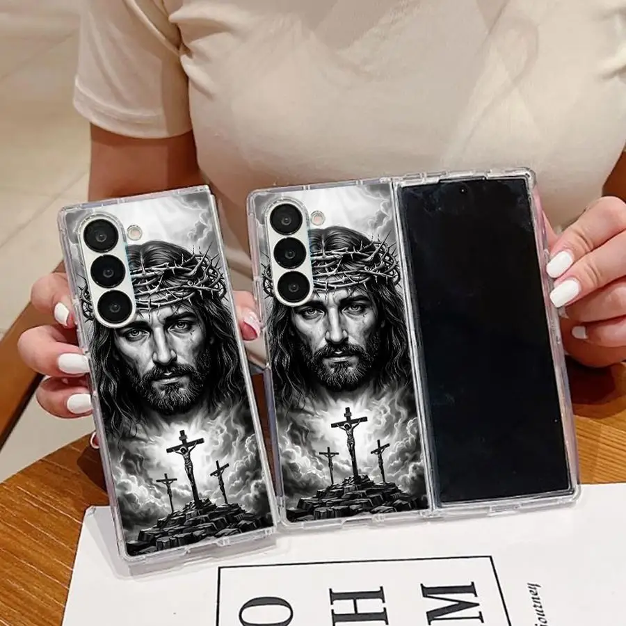 Stark Monochrome Crown Portrait Phone Cover Case for Samsung Galaxy Z Fold 8 Ultra ZFold5 ZFold7 ZFold3 ZFold4 Z Fold 7 6 5 4 3