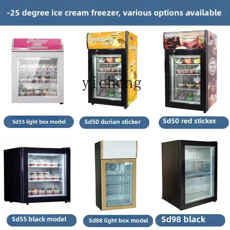 Zz mini gelato congelato display piccolo stalla gelato durian lato congelatore aperto
