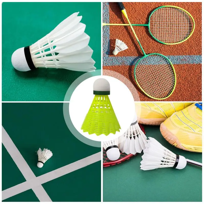 Badminton Shuttlecocks Lightweight Nylon Practice Shuttlecocks With High Elasticity Reusable Shuttlecocks For Beginners Portable