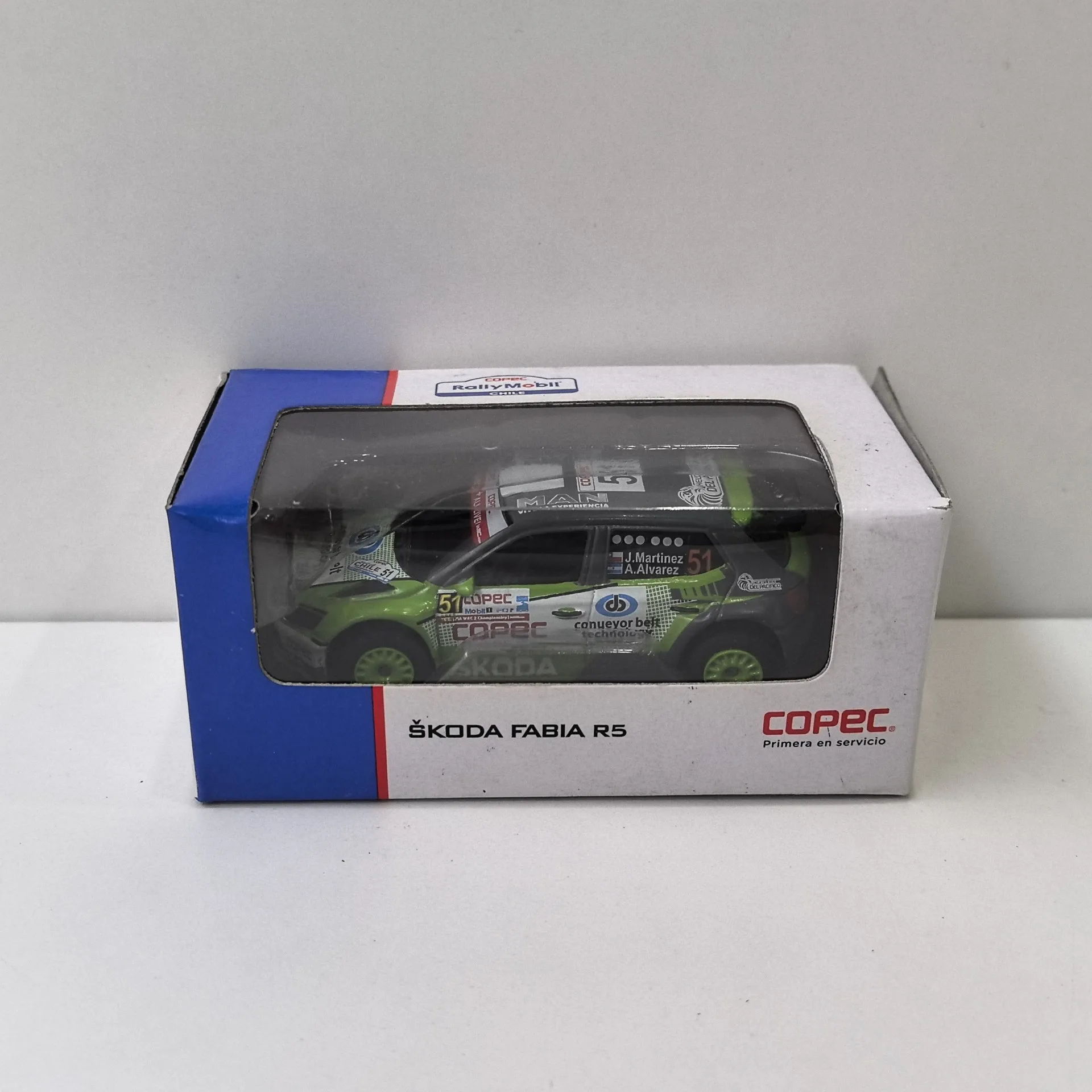 Diecast 1/55 Scale SKODA FABIA R5 #51 Skoda Racing Alloy Car Model Collectible Toy Gift Souvenir Display Ornament