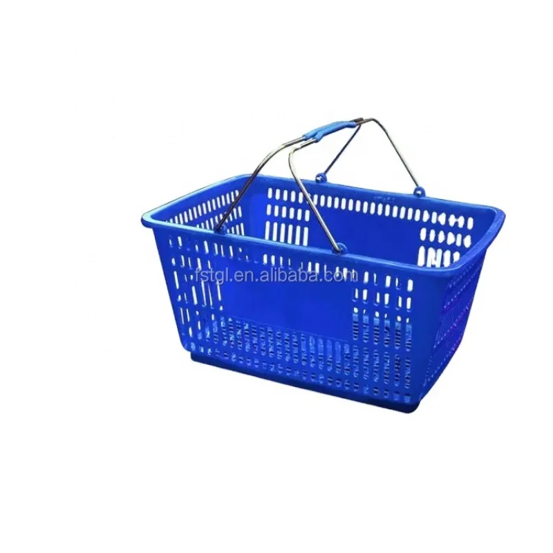 

[Customized]Newest Hypermarket Plastic Shopping Basket With Double Handle