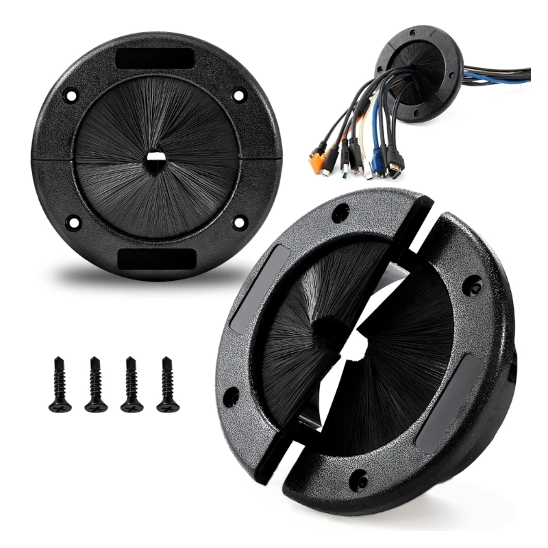  Round Brush Grommet Replacement Raised Floor Round Cable Management Grommet for Wiring And Line Organization Enduring