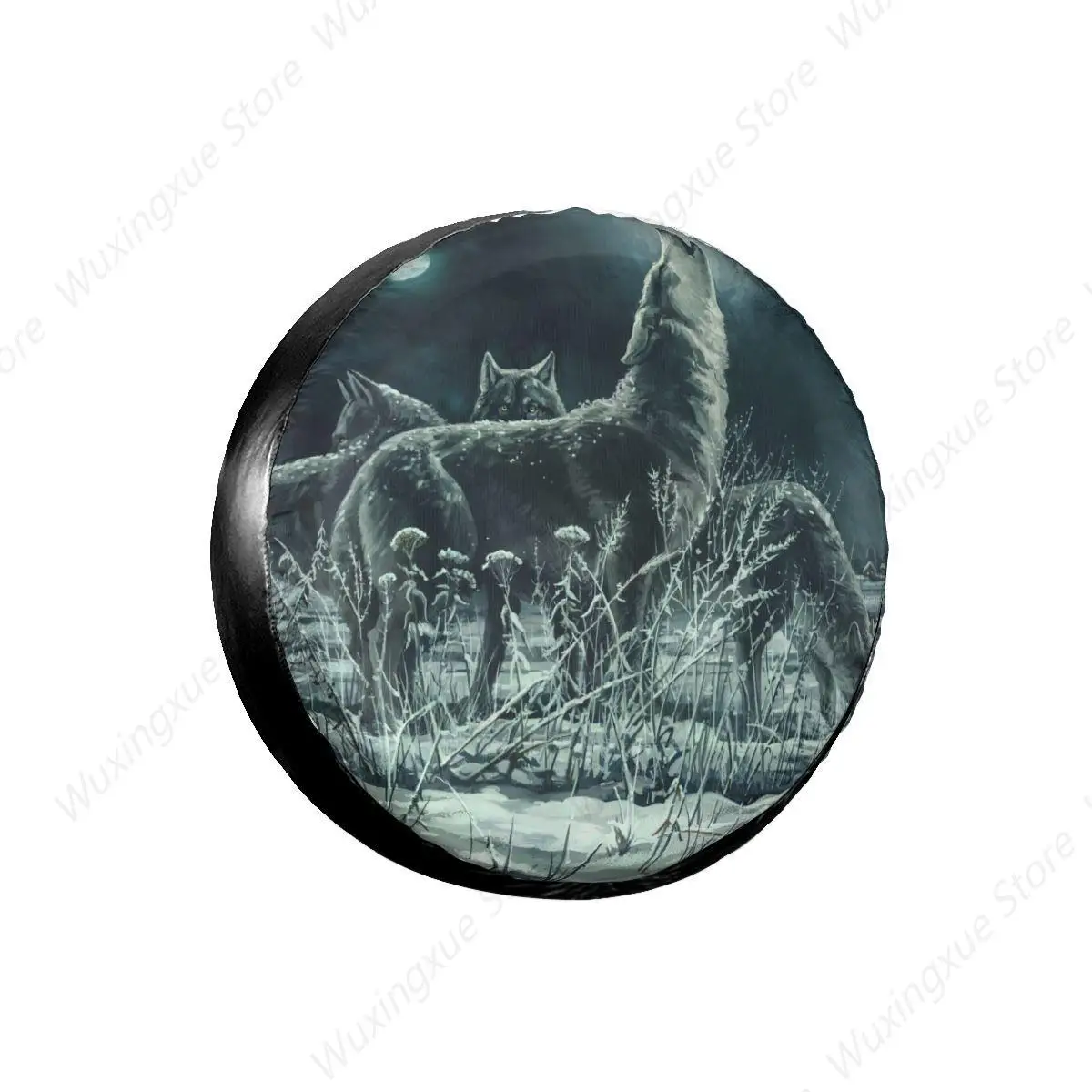 

Wolf 1Pcs Car Car Inch Polyester Wheel Tire Cover Case Bag Pouch Protector Car Tyres for Jeep Hummer Accessories