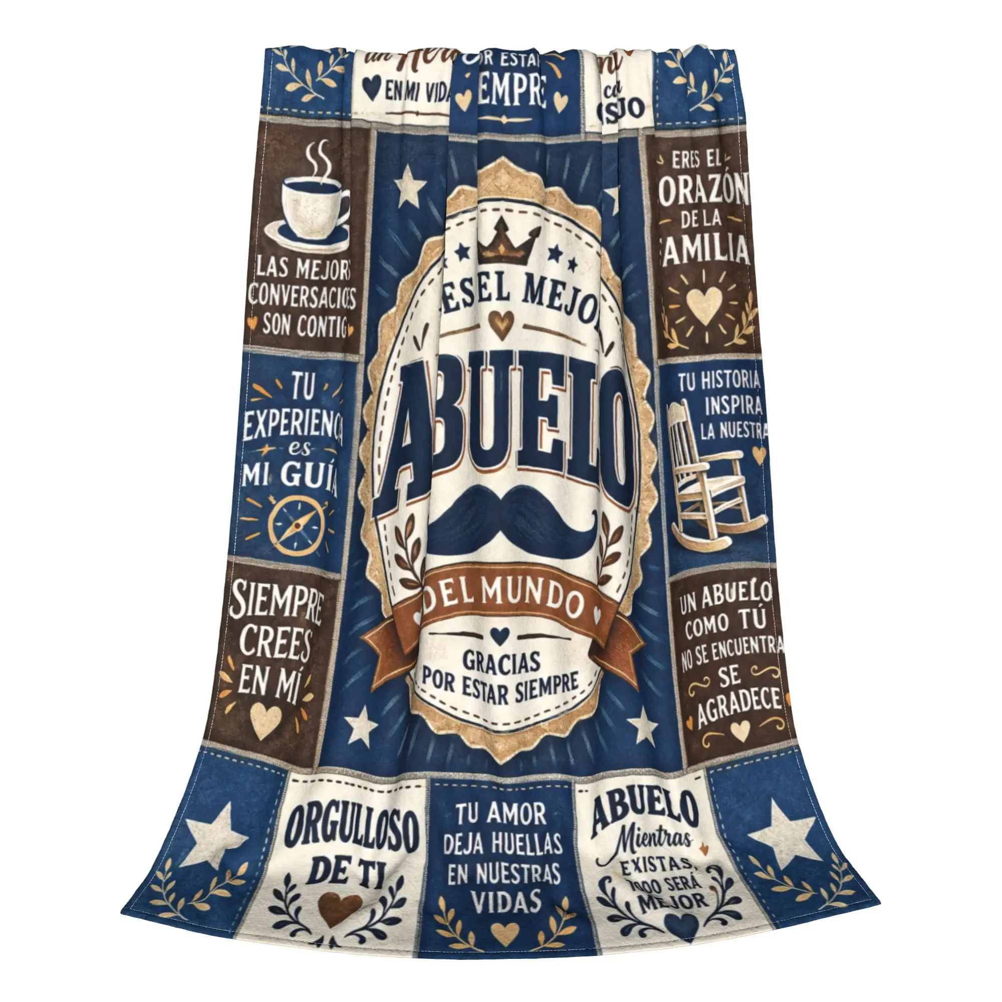 1PC Moustache Quilt Close-up Thanksgiving Gifts to Abuelo Papa Winter Blankets for Adults Bedding Home Interior Sofa Knee