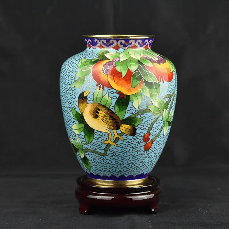 

Handmade Cloisonn Flower Vase Copper Body Wire Wound Enamel Plant Vase Desktop Decorative Vase Exquisite Workmanship Room Decor