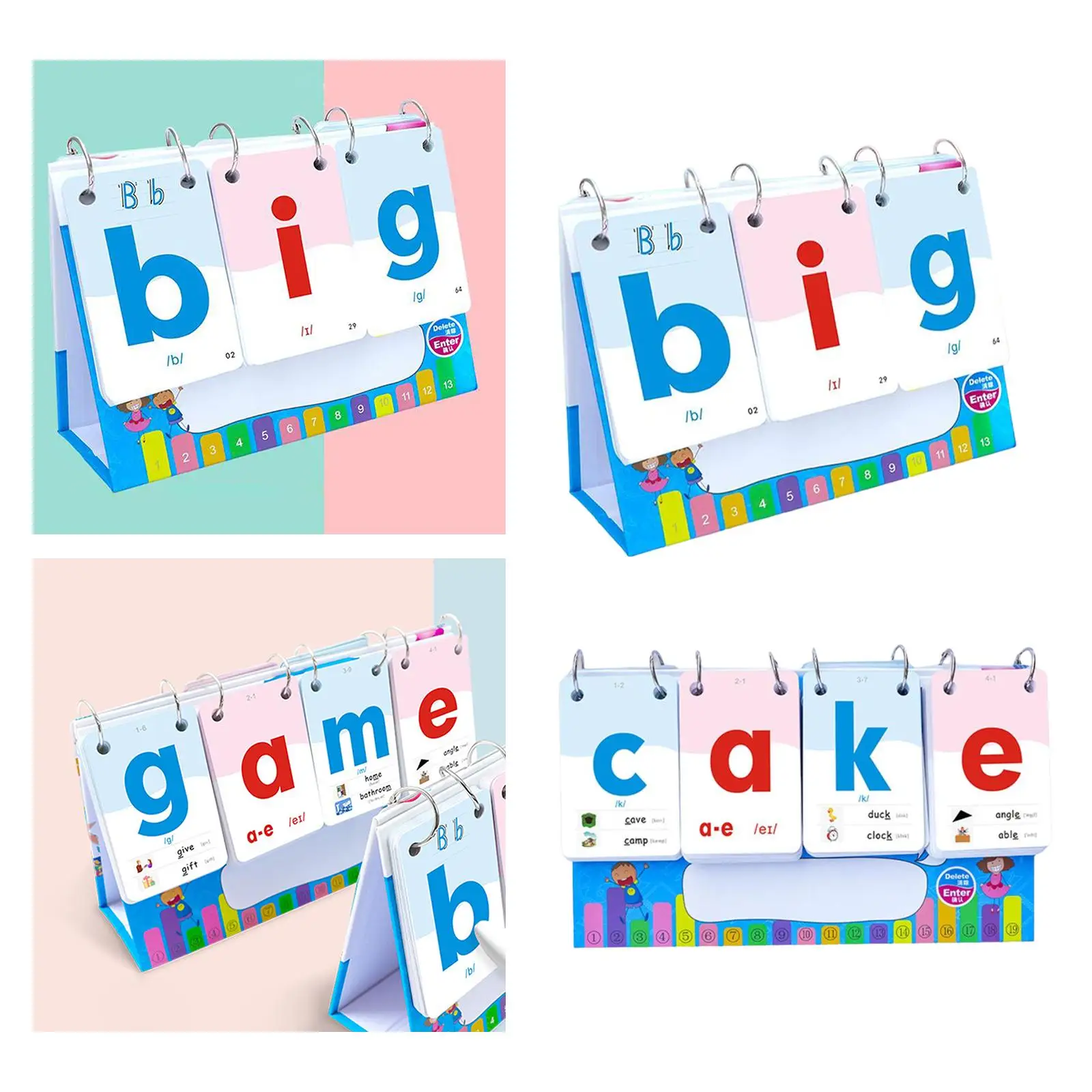 Word Spelling Games English Phonics Card Desk Calendar for Boys Girls Kids