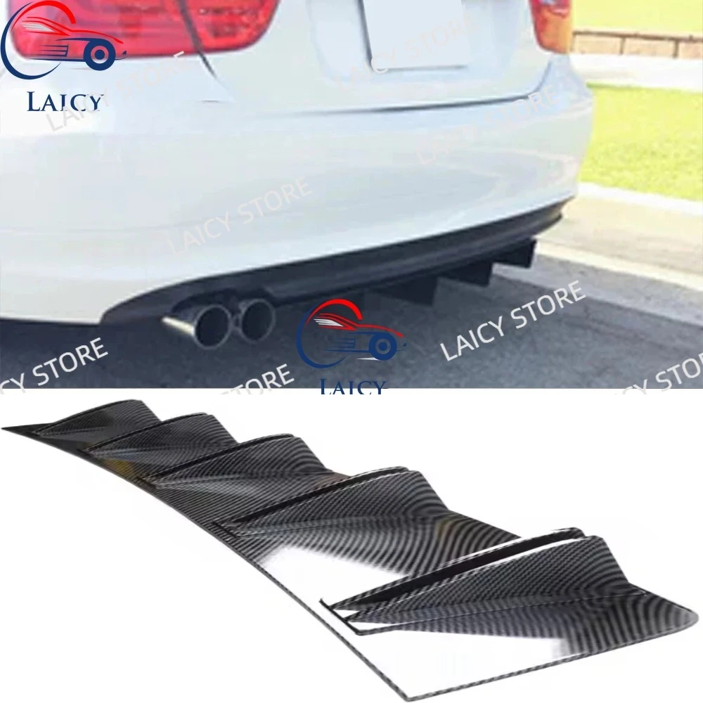 

LAICY Car Rear Diffuser Shark Fins Bumper For E46 E90 325I 328I 330I Splitter Chin Spoiler Lip Black Shunt Rear Bumper Lip Black