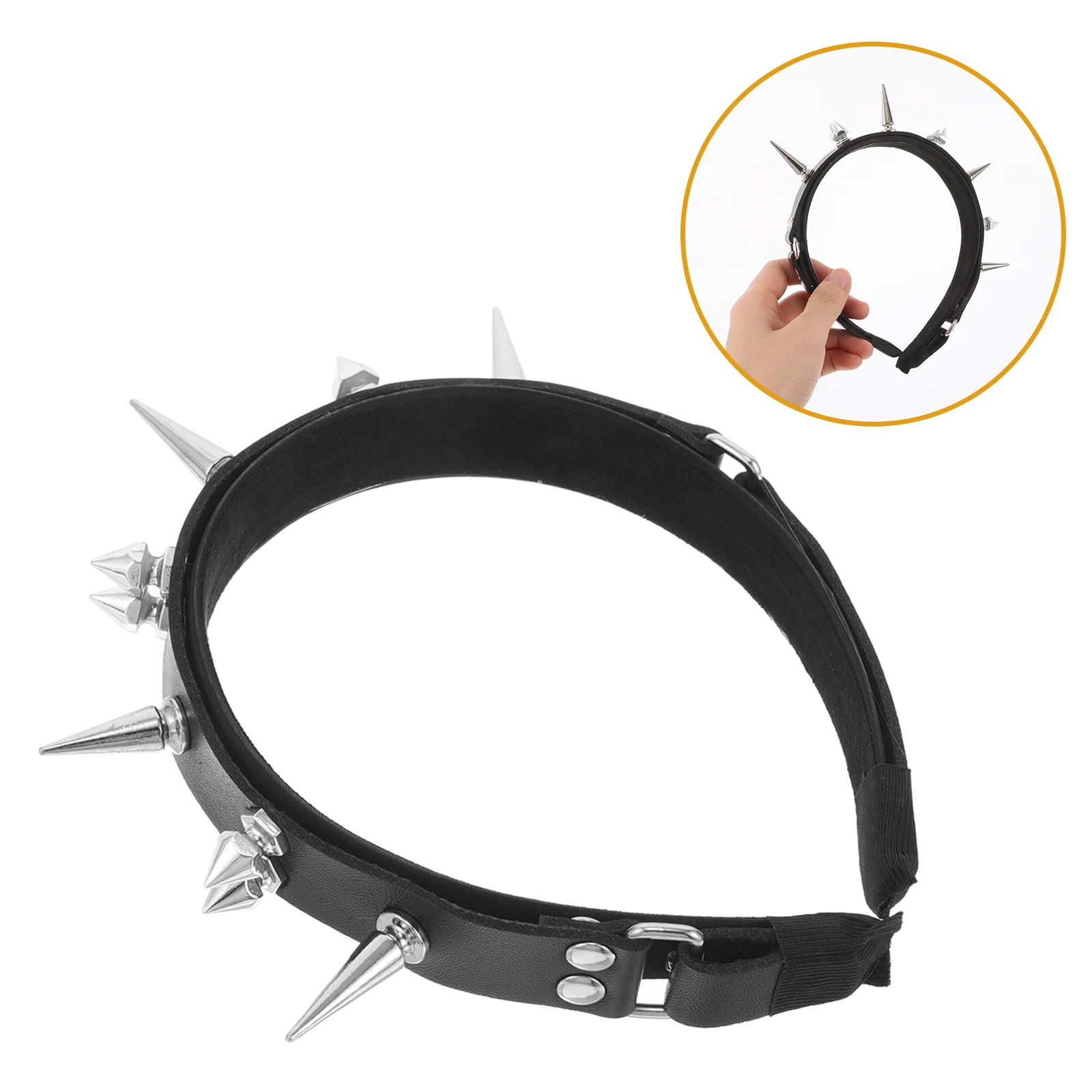 

Gothic Steampunk Punk Studded Headband Black Metal Hair Accessory For Women Festival Halloween Costume Party Baroque Ball Makeup