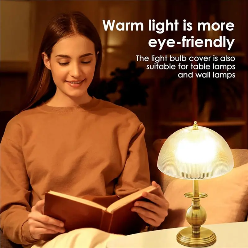 AB34-8 Pack Clip On Lamp Shade, Light Cover For A Type Bulb, 8 Inch DIA X 4 1/4 Inch Height Lamp Cover