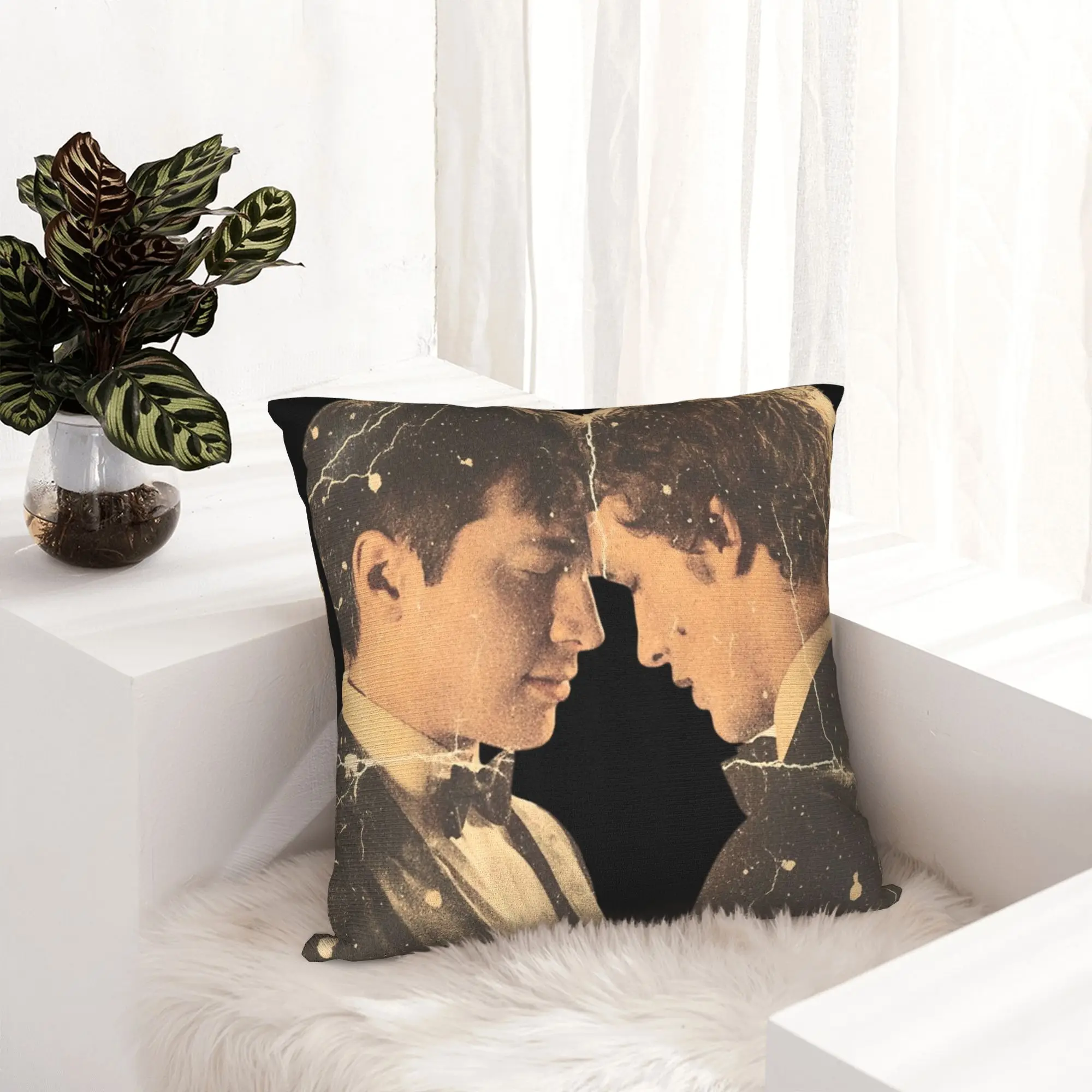 Retro Shane & Ilya Heated Rivalry Pillowcase Printed Polyester Cushion Cover Decorations  Pillow Case Cover Home Square 40X40cm